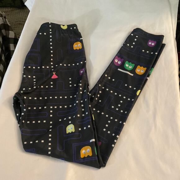 PacMan Retro Leggings Video Game Multi-Color S/M Comfy Cozy Cosplay Halloween - Picture 1 of 9